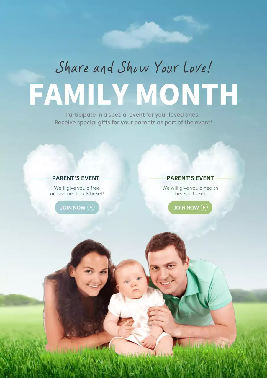 Blue Modern Family Promotion Poster