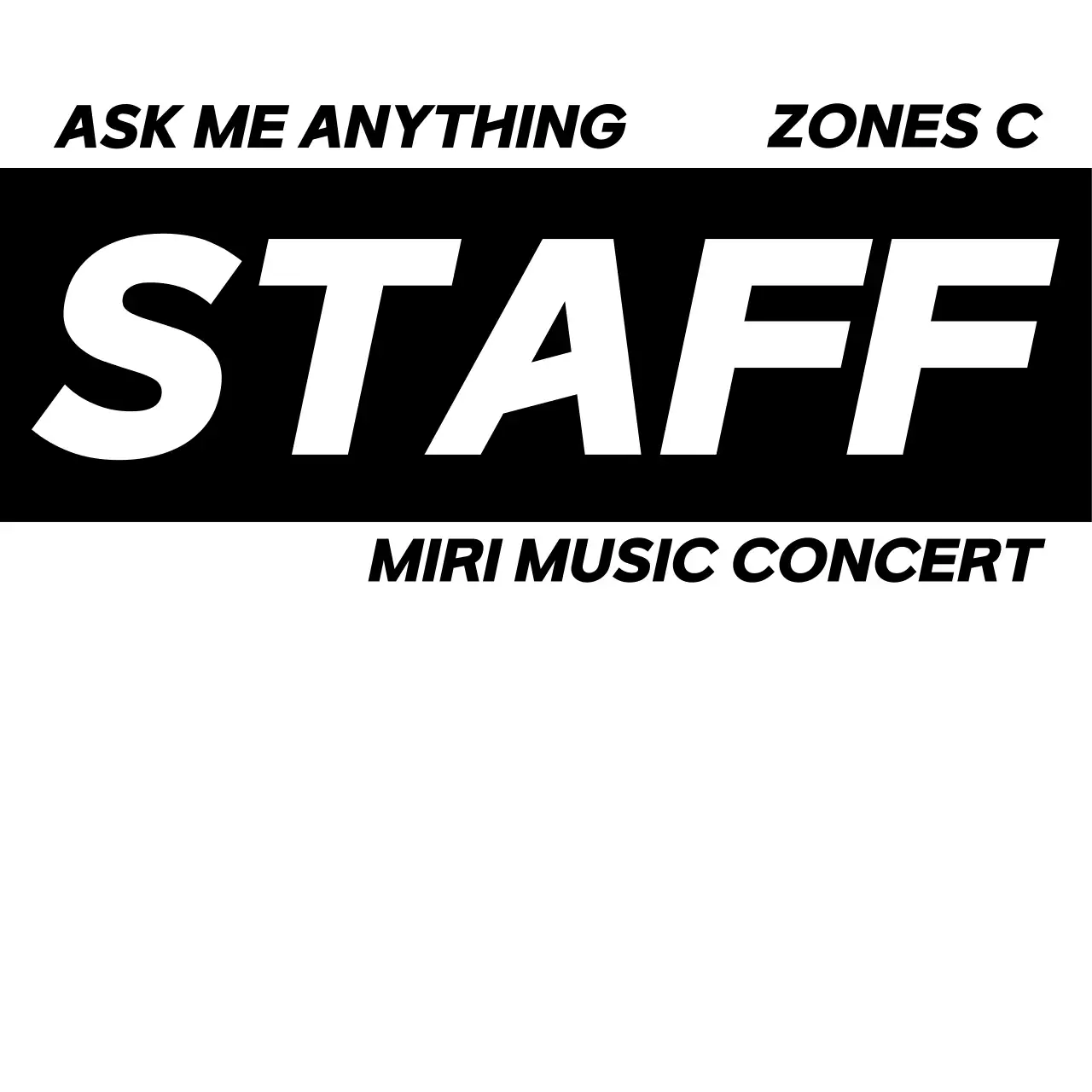 Konsep Staf Konser Musik dengan Logo Simbol Hitam