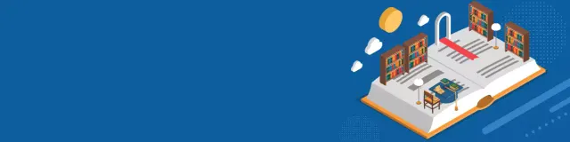 Blue Modern Library Announcement Banner