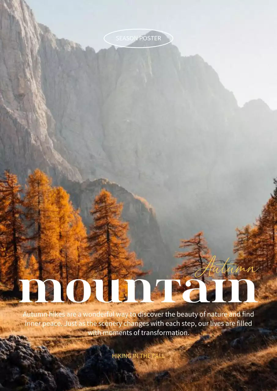 ảnh nội thất phong cảnh núi non màu vàng mùa thu