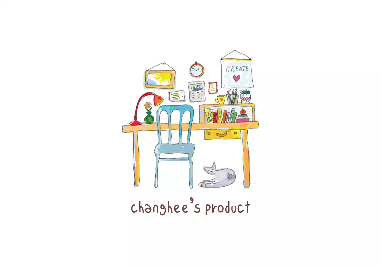 Illustration of a desk chair with a drawing feel