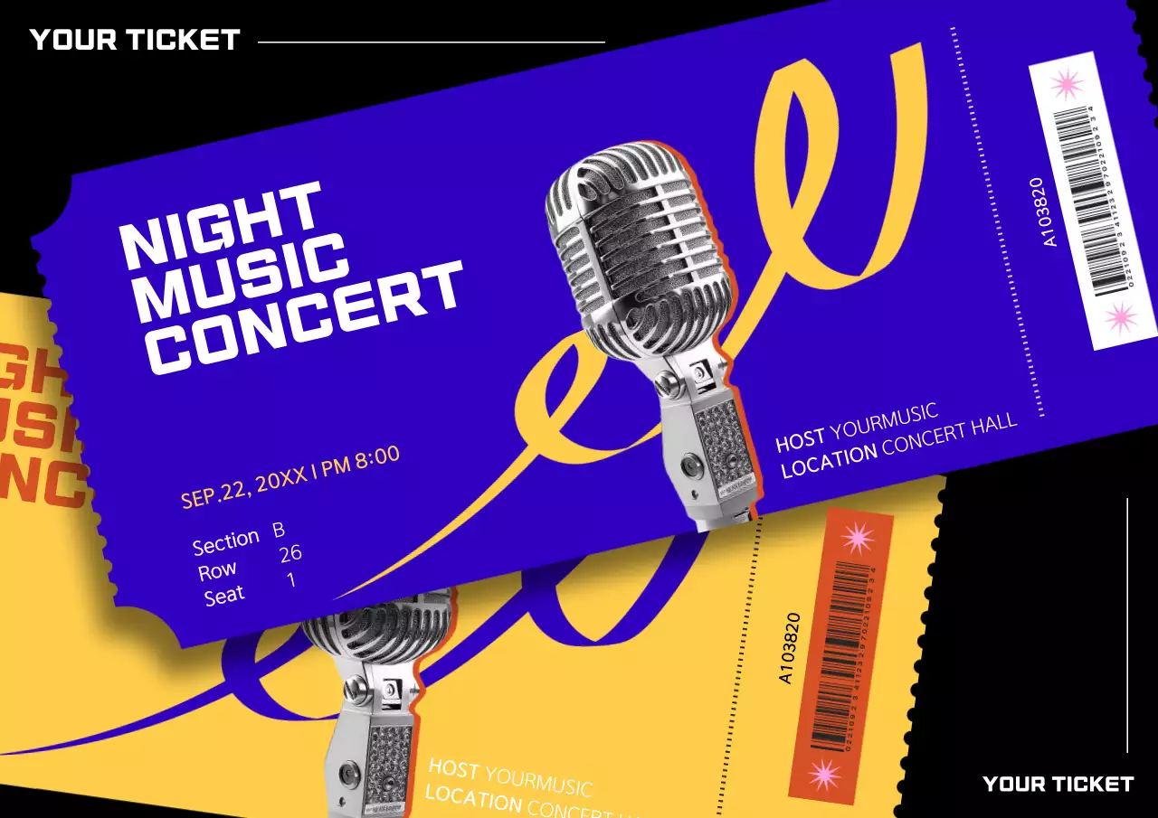 Blue Retro Concert Invitation Poster