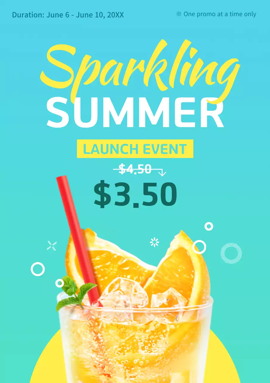 Teal Trendy Summer Promotion Poster