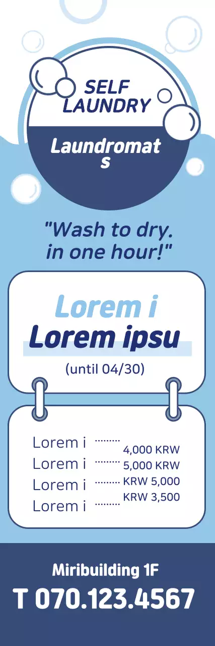 Blue Illustration Promotes a Clean Laundromat