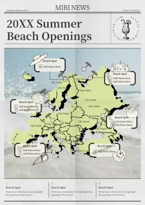 Grey Vintage Beach Announcement Poster