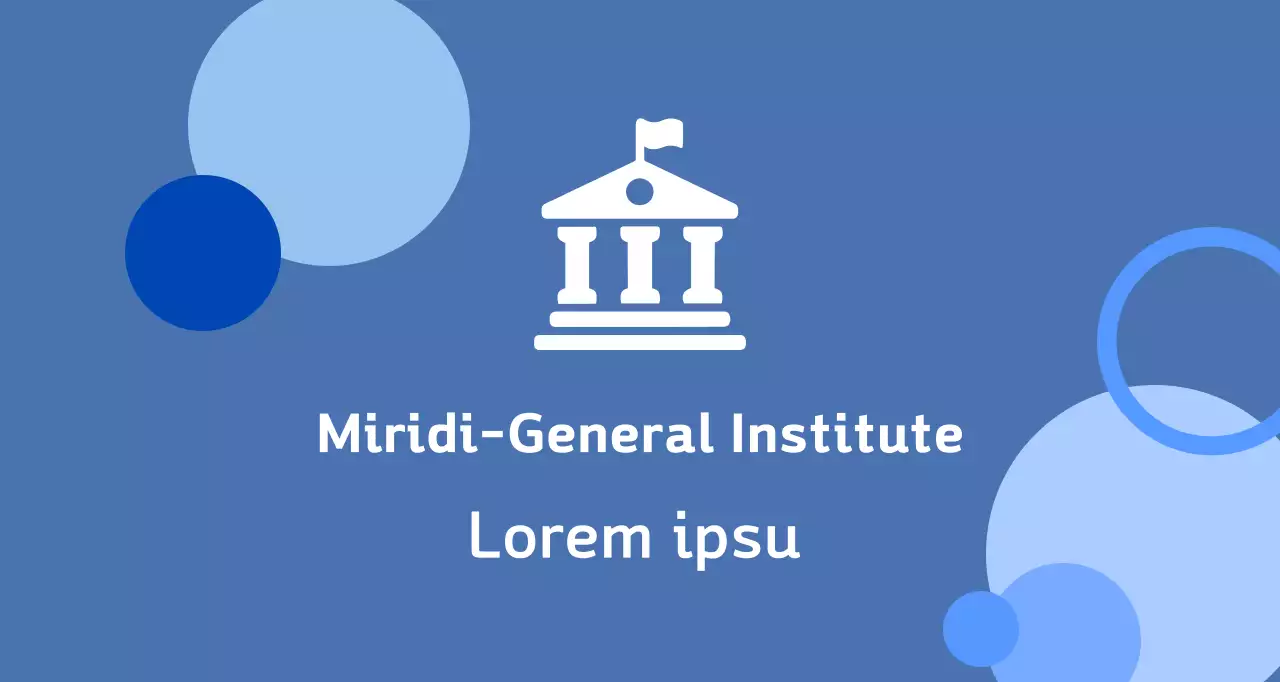 A blue background balsa with a logo depicting a school.