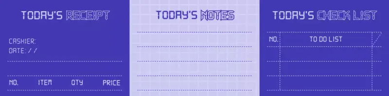 Simple receipt concept pattern in navy blue and mauve