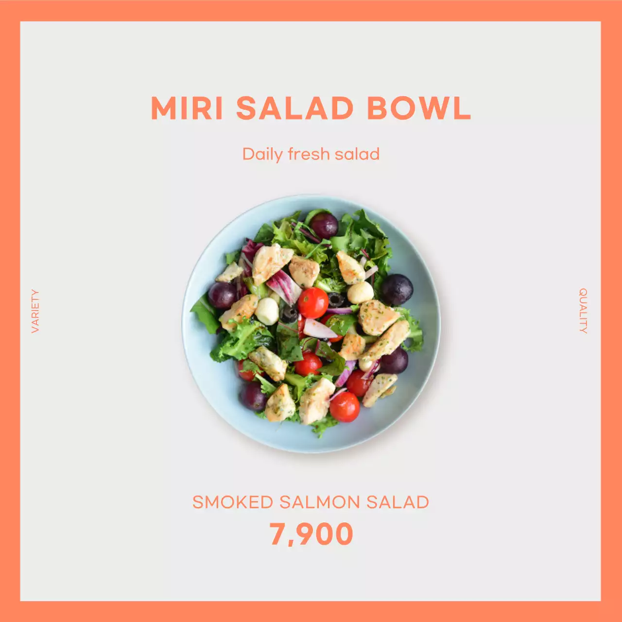 Biểu ngữ quảng cáo Salad hiện đại màu cam
