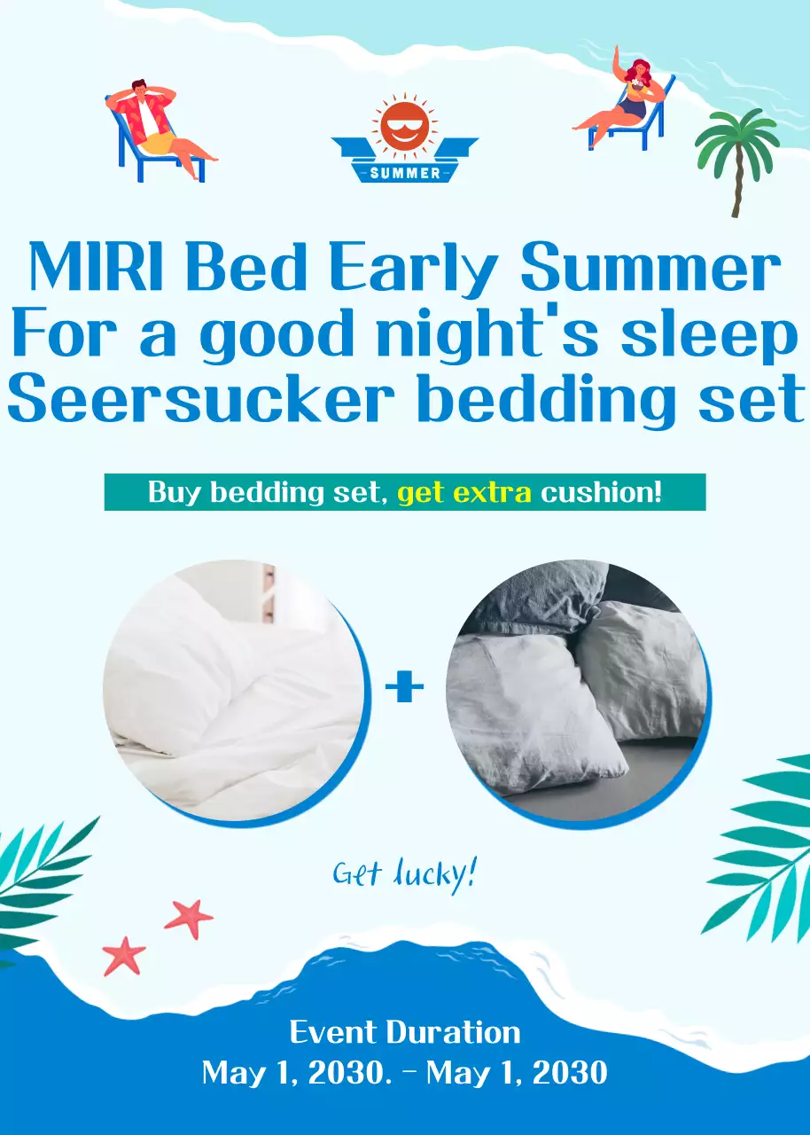 Poster Promosi Tempat Tidur Modern Biru