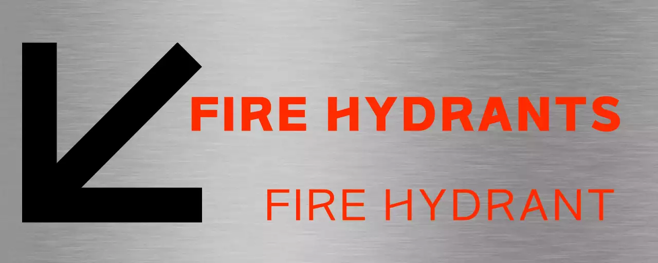 Fire hydrant locations with large black and red arrows