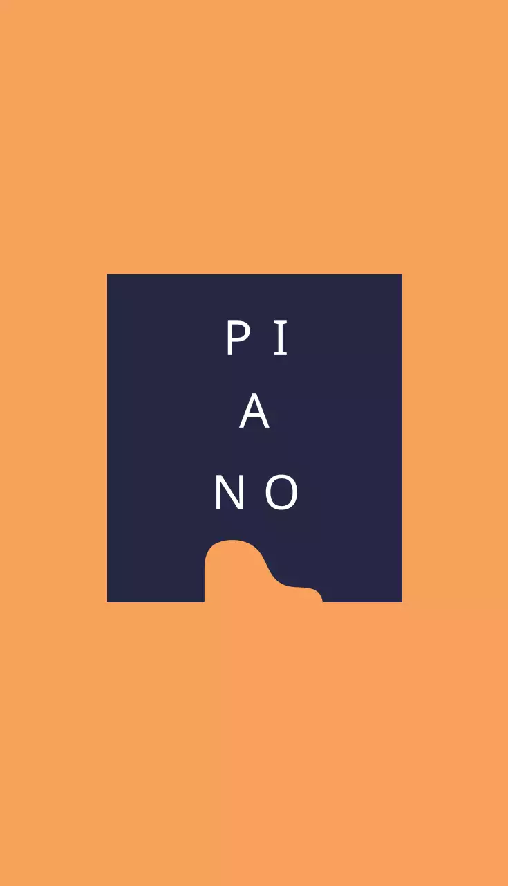 Cartão de visita de propaganda de piano minimalista laranja