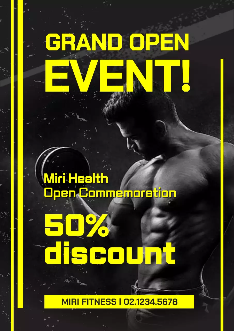 Một sự kiện sức khỏe sống động và mãnh liệt với màu đen và vàng