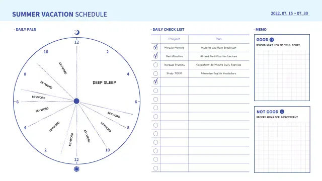 Blue Minimal Vacation Planner Poster