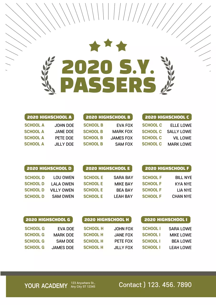 Green Classic School Announcement Poster