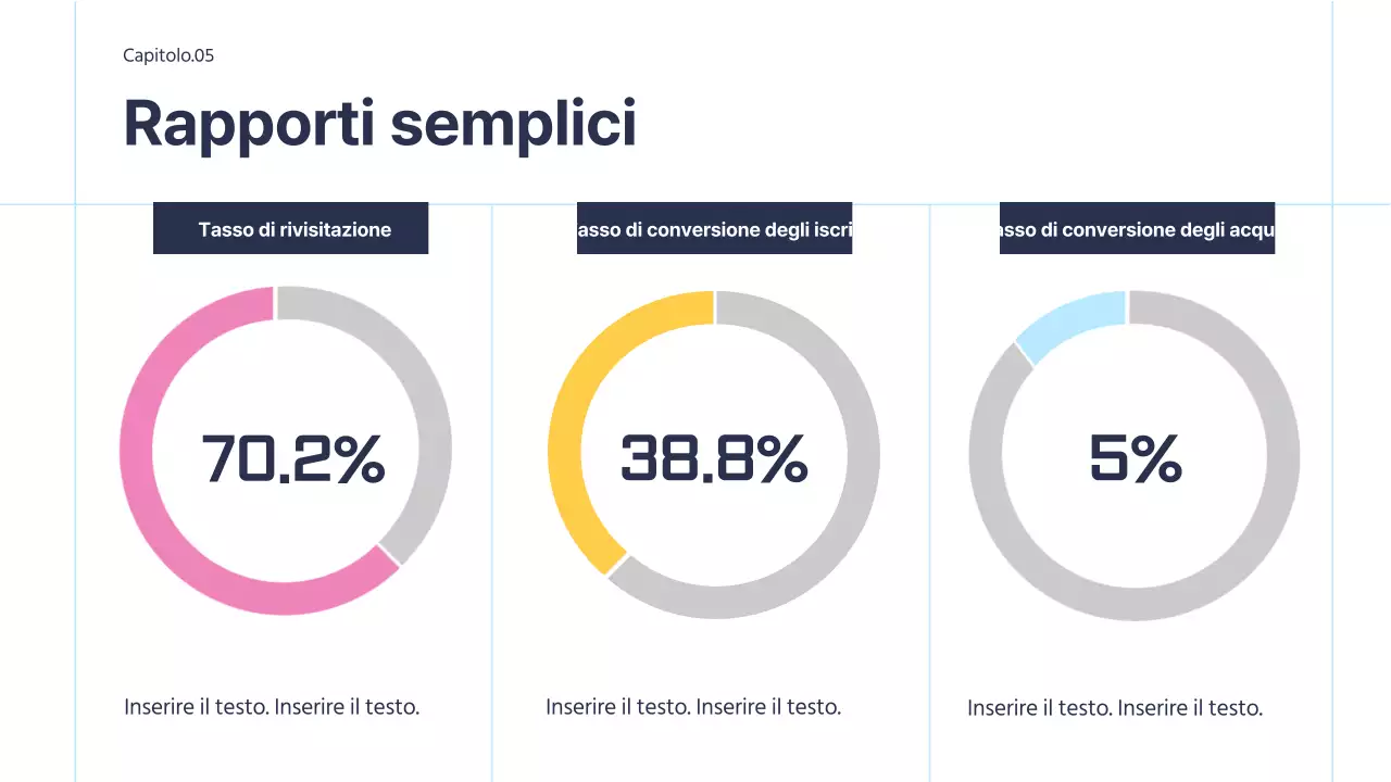 Infografica aziendale semplice con accenti rosa su sfondo bianco