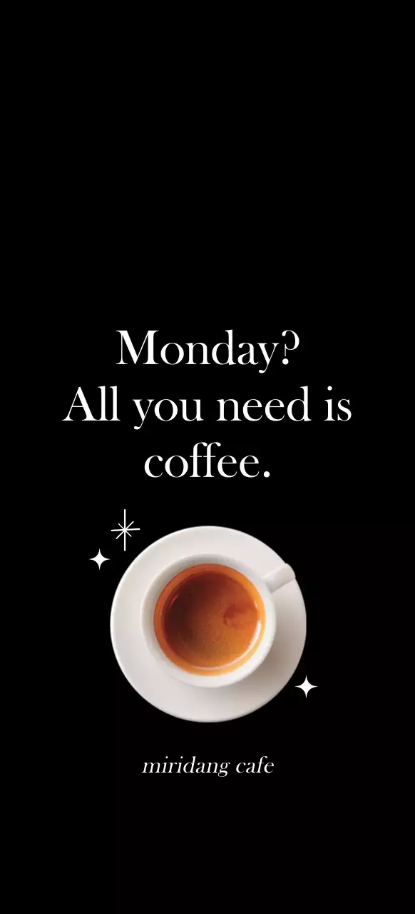 Sentimental lettering coffee image in orange and white