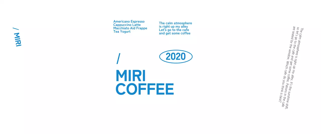 Promote your cafe with clean text in blue