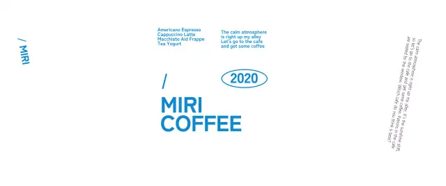 Promote your cafe with clean text in blue