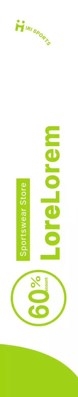 Konsep yang bersih dalam warna putih dan hijau limau untuk menginformasikan dan mempromosikan acara penjualan terbuka pakaian olahraga.