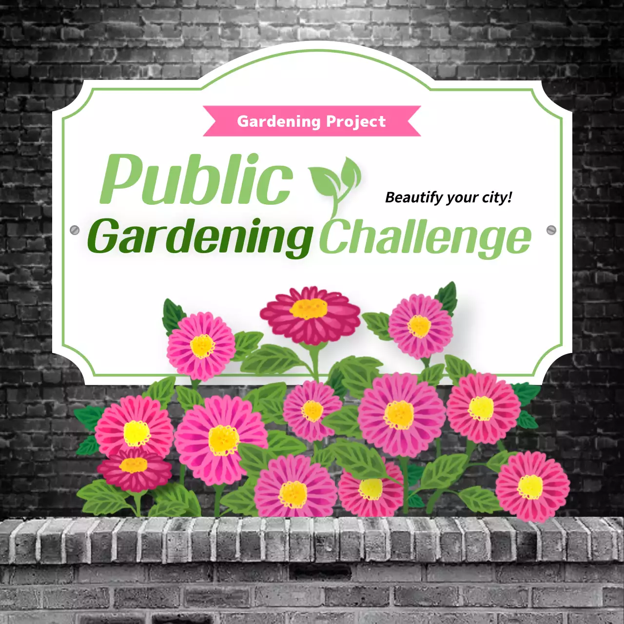 Pink Rustic Gardening Event Social Media Post