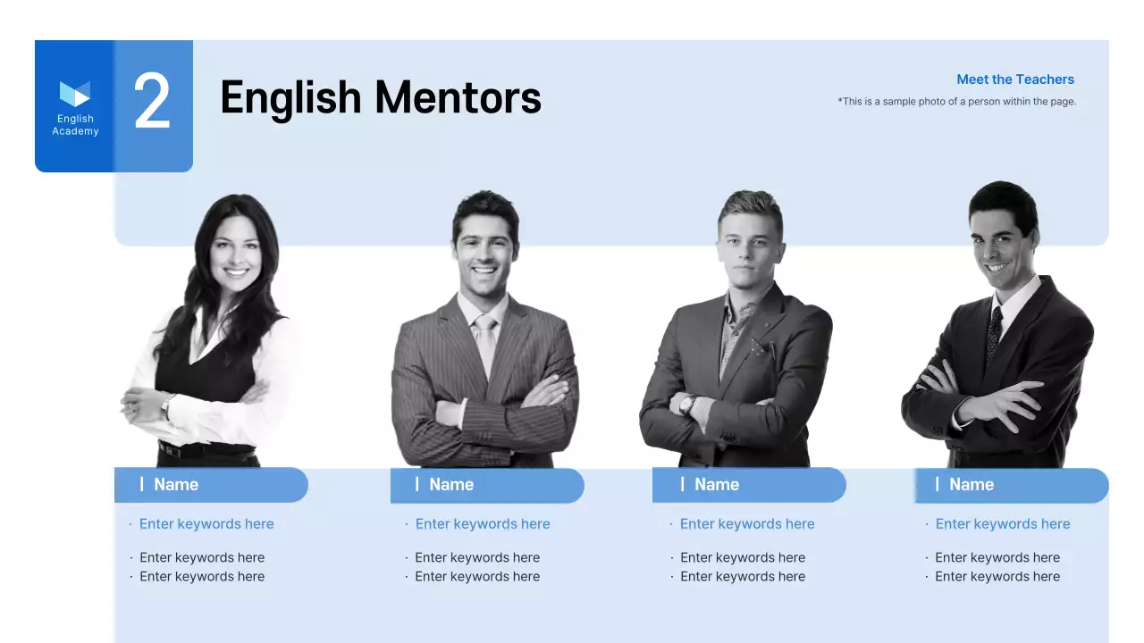 Blue Professional Language Course Invitation Presentation