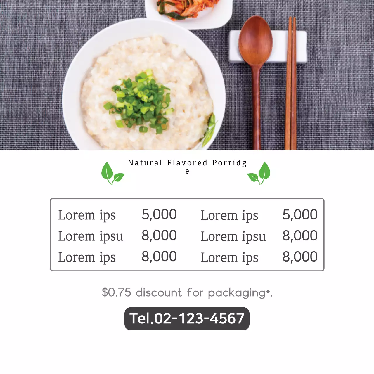 White Minimal Porridge Menu Banner