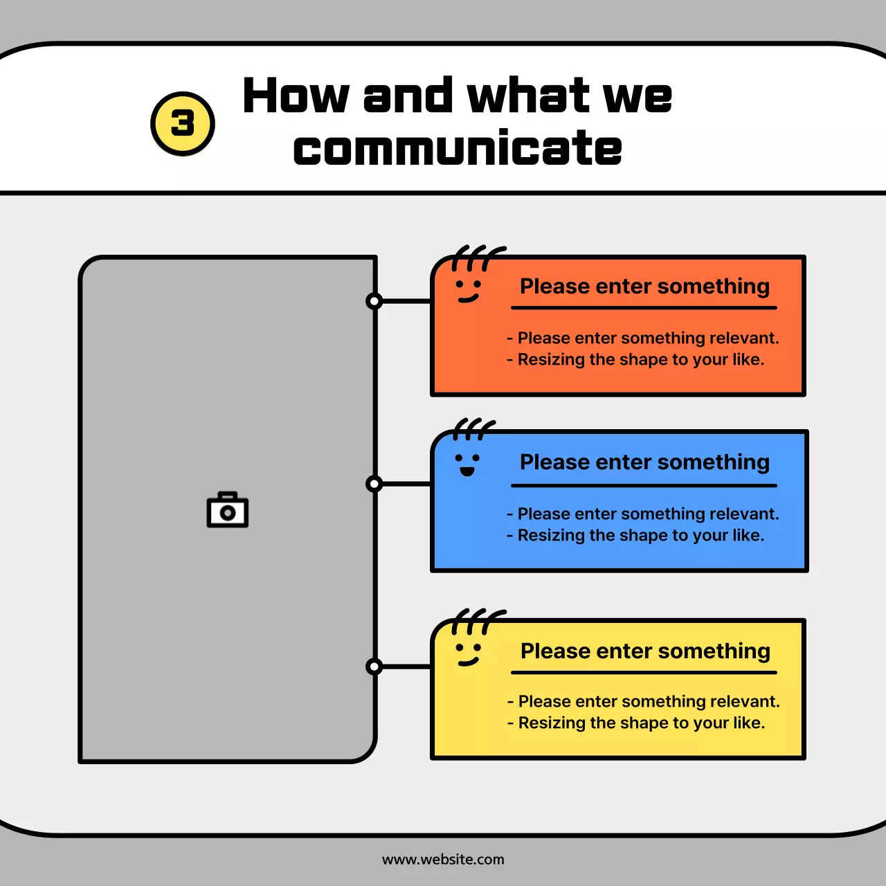 Cute character shapes in orange and blue concept cardsNews Kit