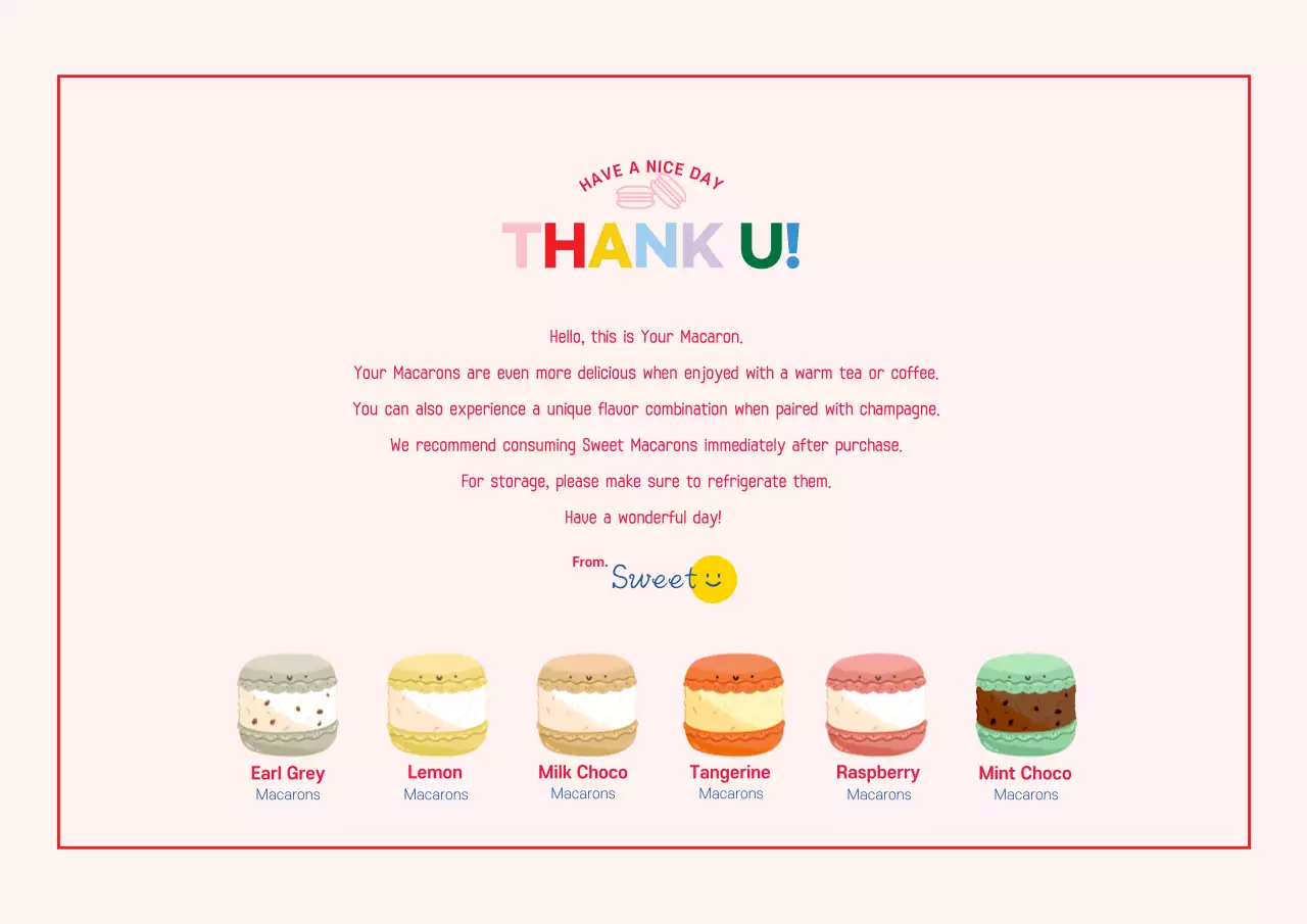 Pink-red macaron dessert