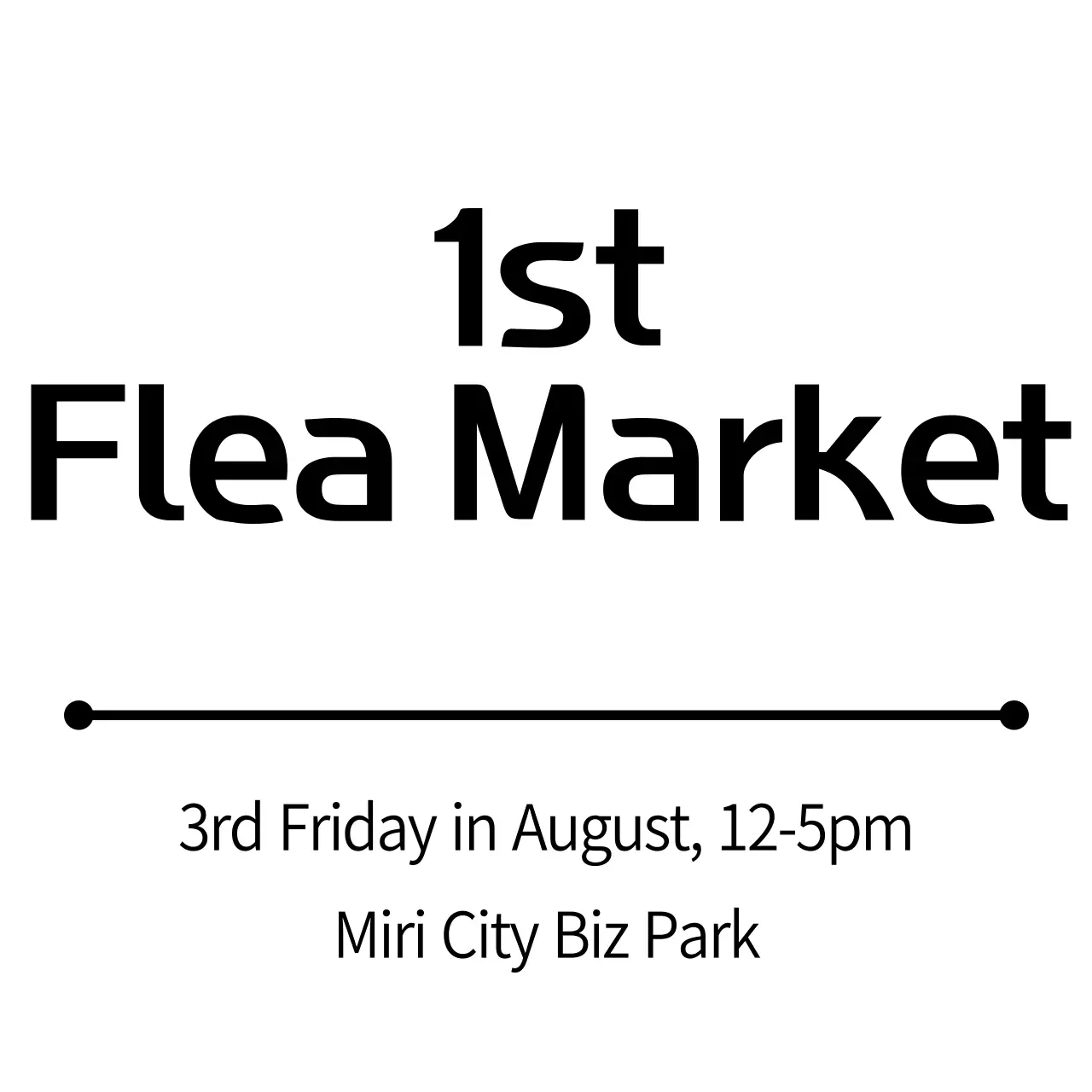 A simple, clean text-aligned layout style About Flea Market