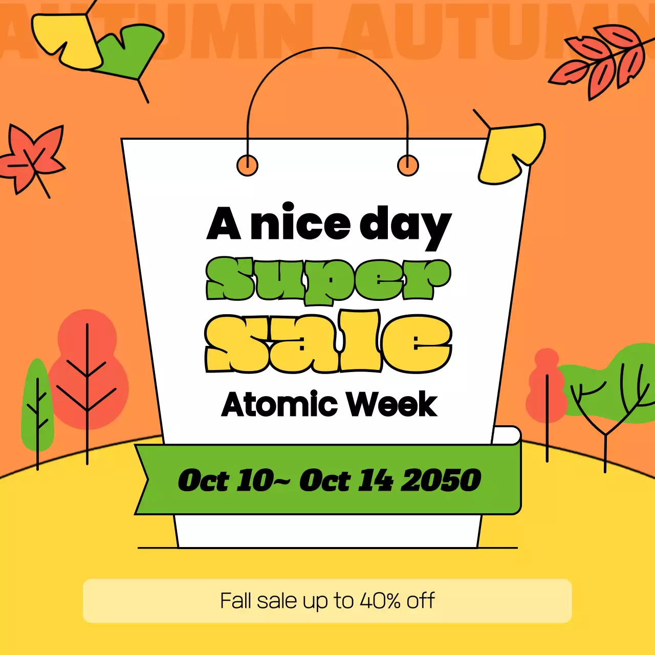 Orange Trendy Sale Promotion Social Media Post