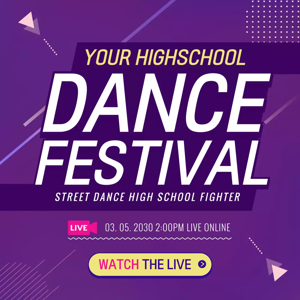 Purple Trendy Dance Announcement Social Media Post