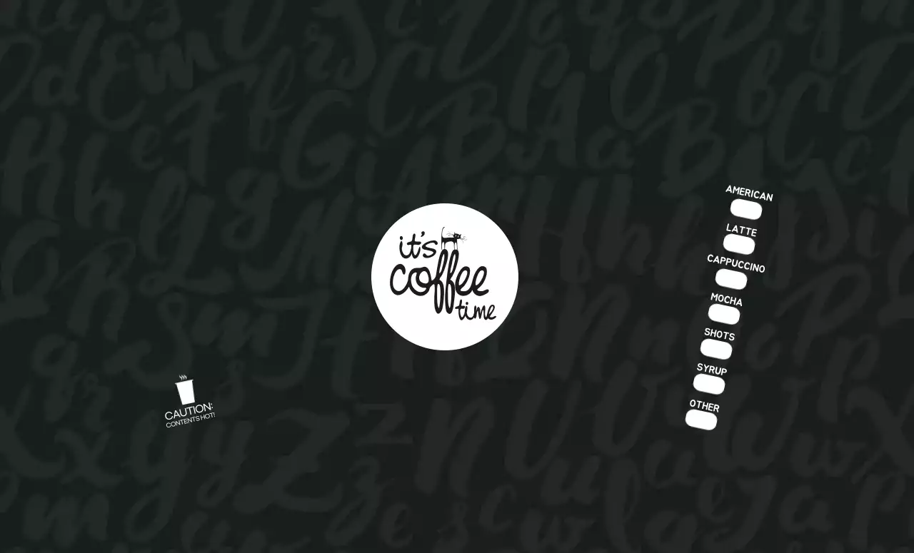 Daftar periksa kafe pola teks hitam