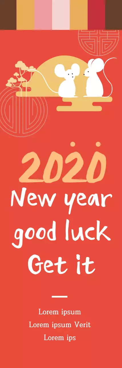 Banner de convite tradicional vermelho para o ano novo