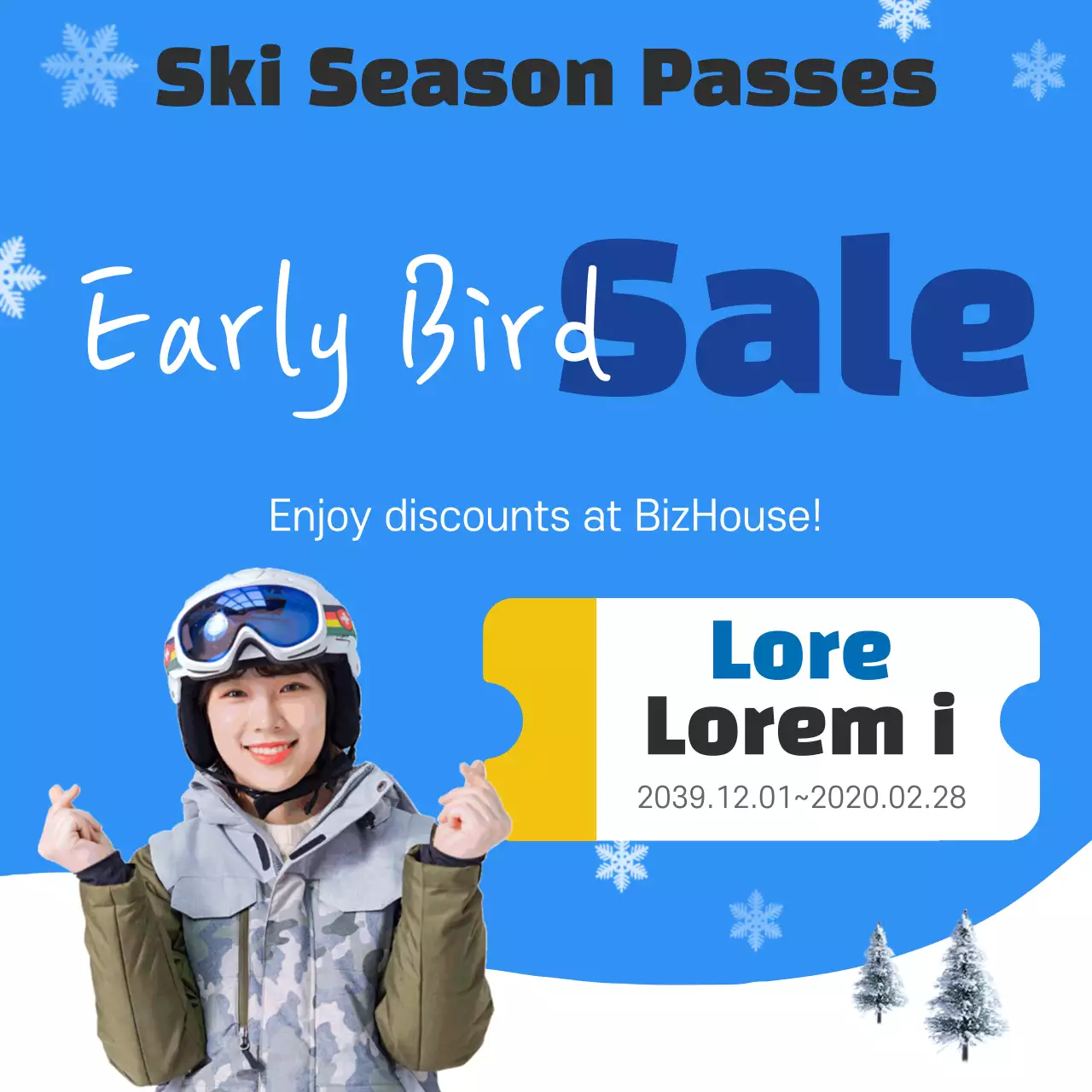 Blue Modern Ski Promotion Banner