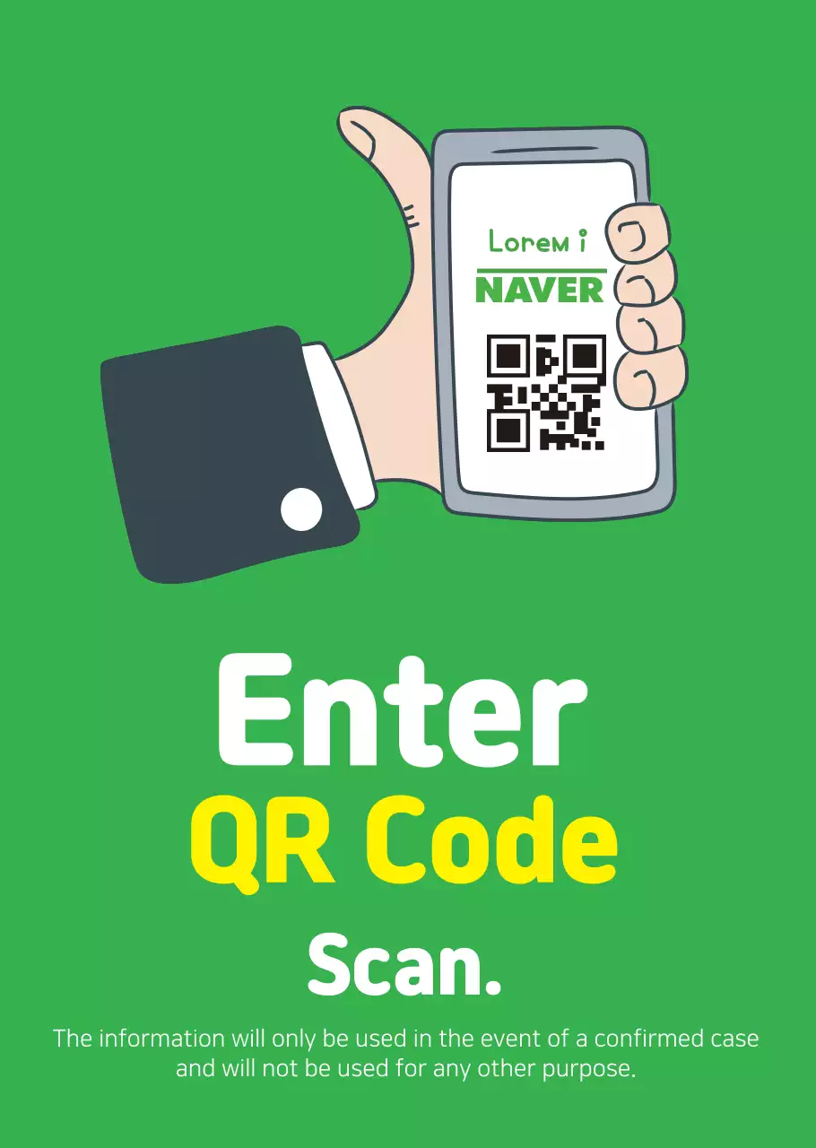 Hand Illustration QR Code Corona Listing Transparent Poster