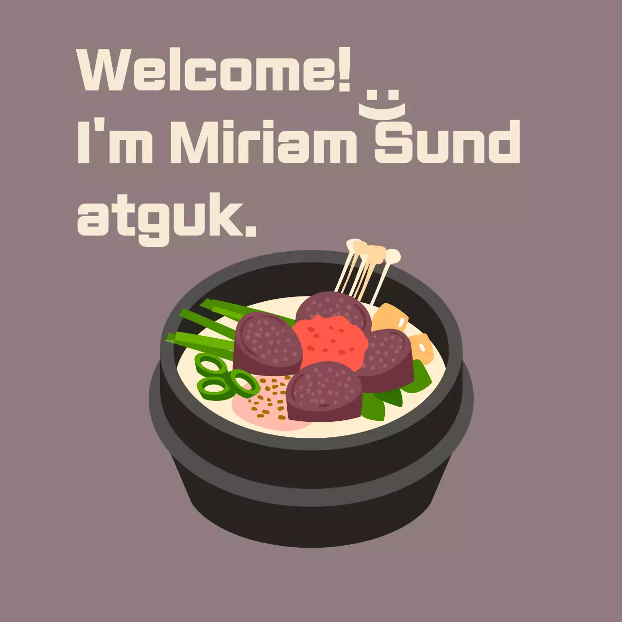 Sundaegukbap restaurant with a red bean background and sundaeguk drawn on it.