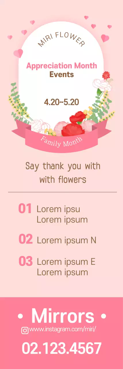 A bright pink event banner