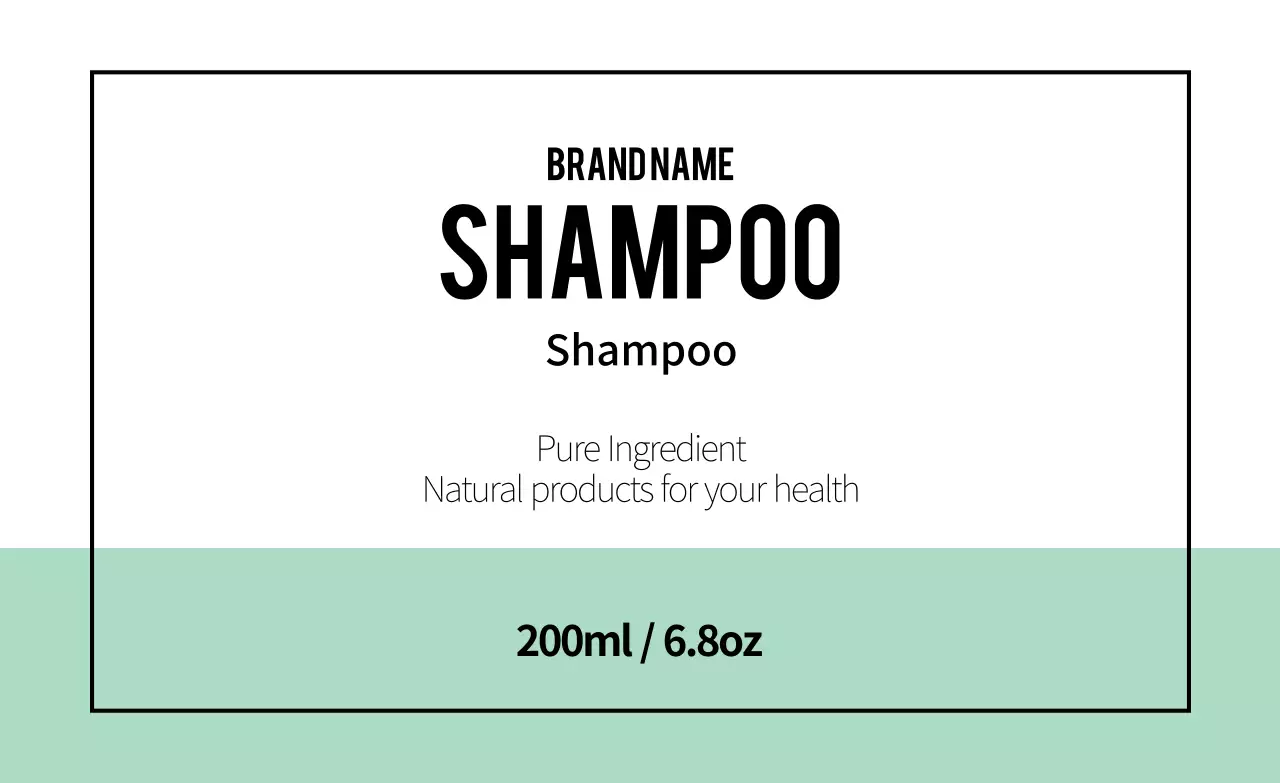 Shampoo Package Label Sticker