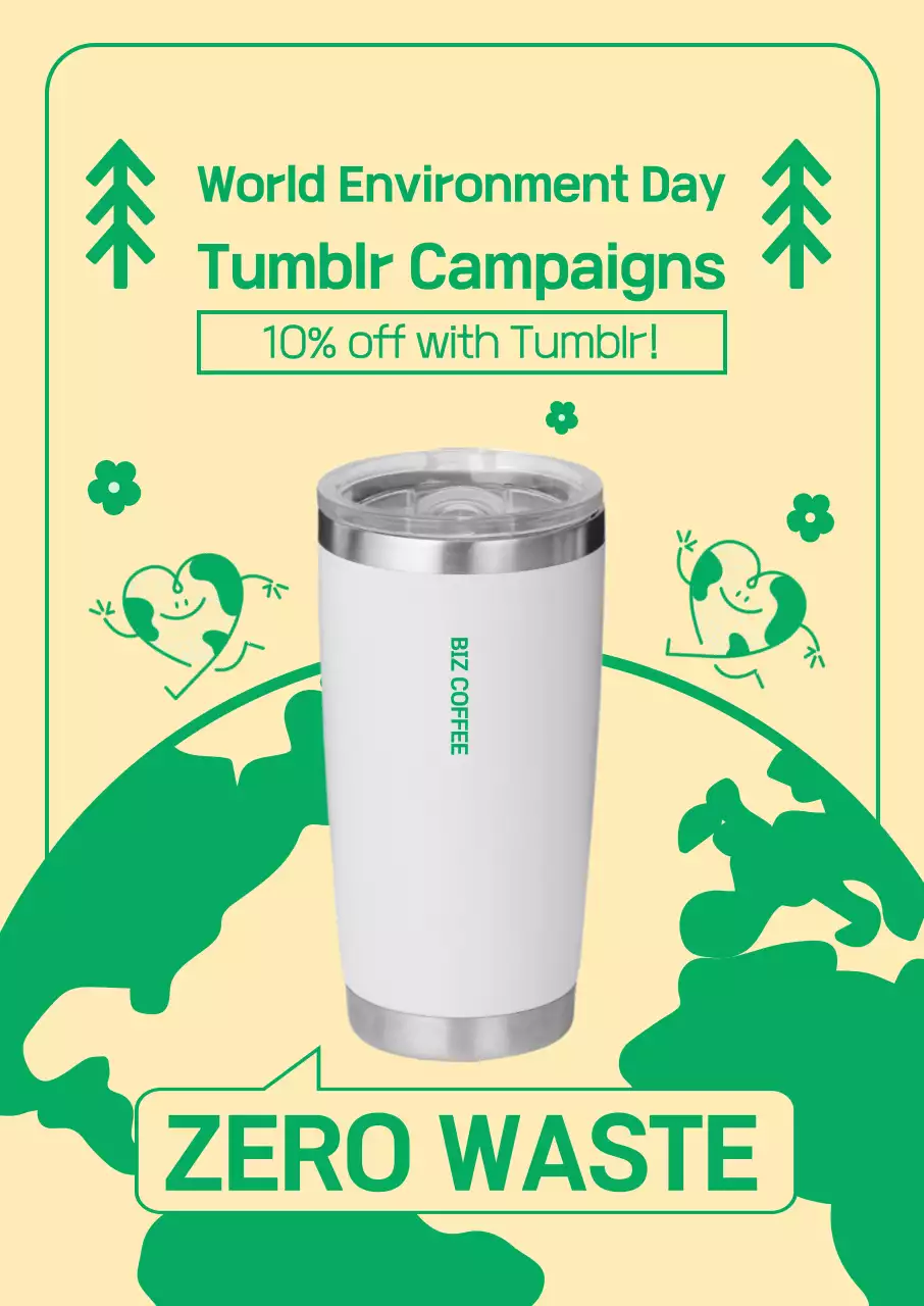 Acara Tumblr dengan ilustrasi Bumi dengan latar belakang kuning