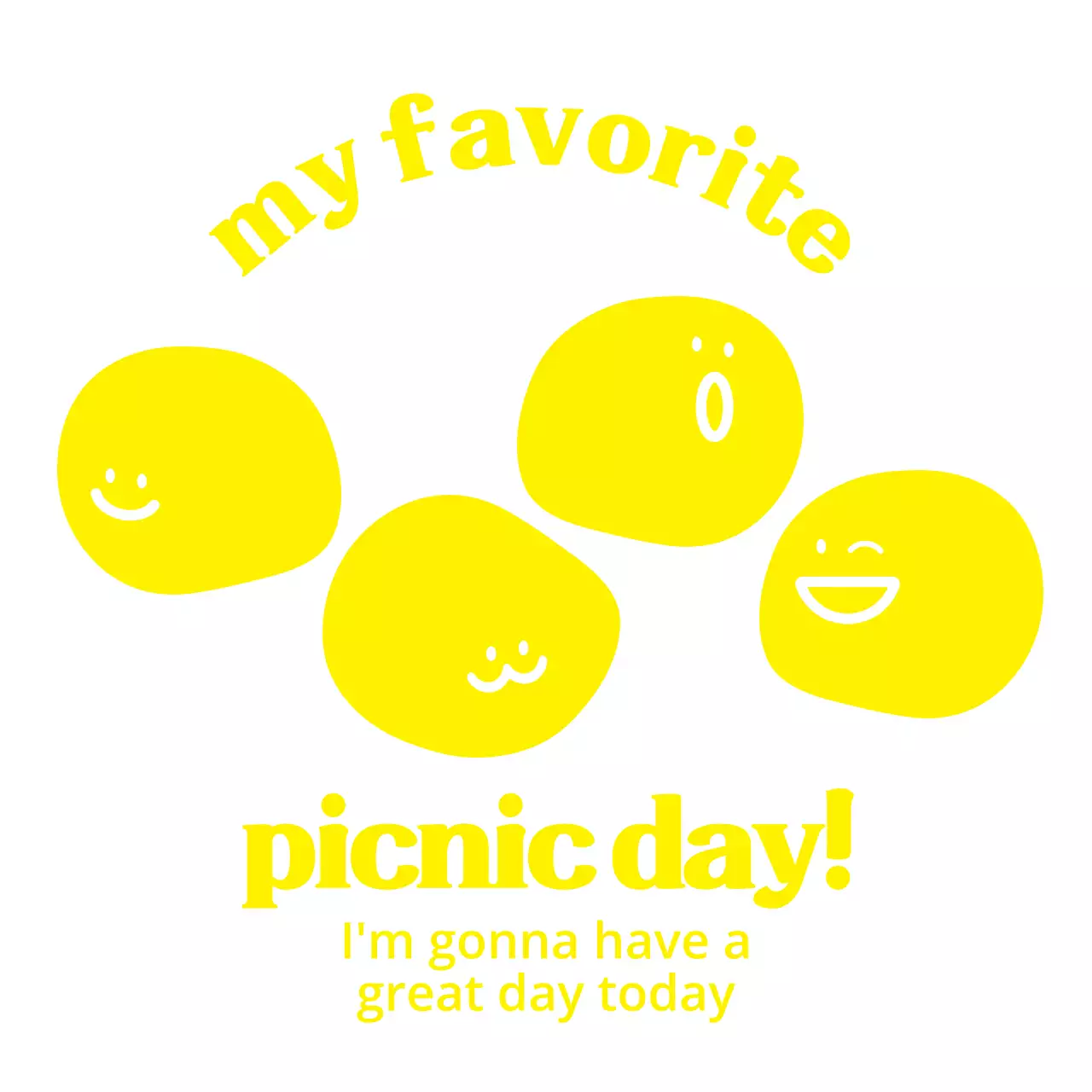 Kaos kelompok piknik anak-anak prasekolah yang lucu dengan warna kuning