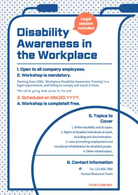 Blue Professional Disability Workshop Announcement