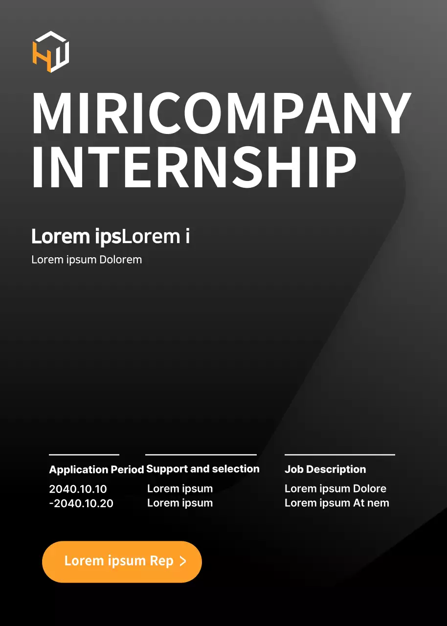 Black Modern Internship Advertisement Poster