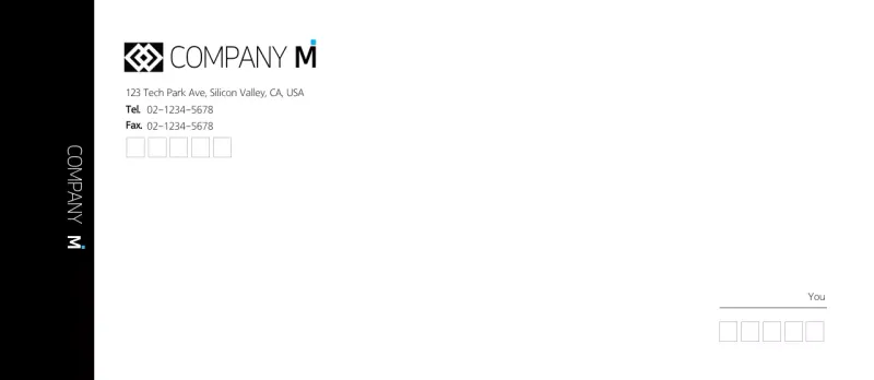 Amplop berwarna korporat modern sederhana berwarna hitam