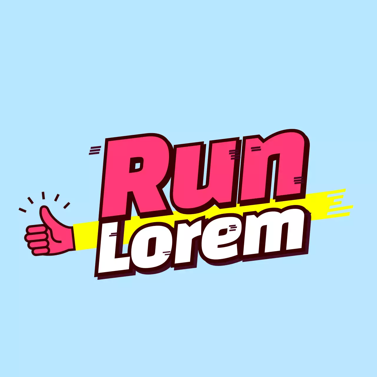 Kaos kelompok sekolah dengan teks miring berwarna merah muda dan kuning