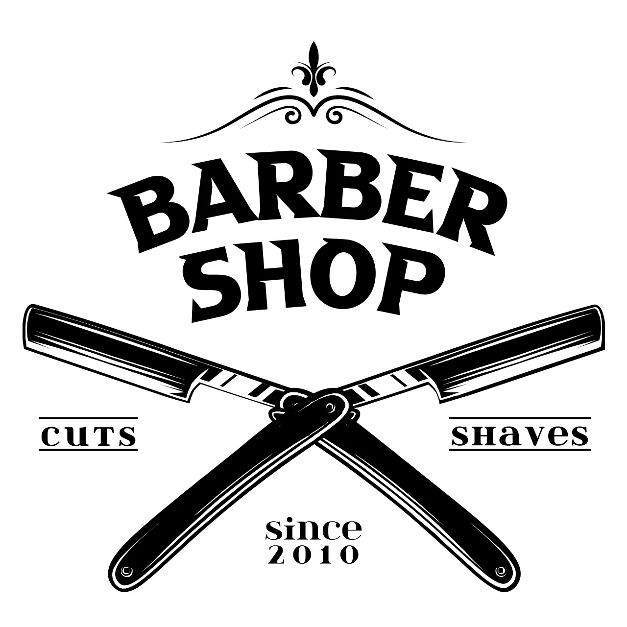 Barbershop with a simple razor illustration logotype style