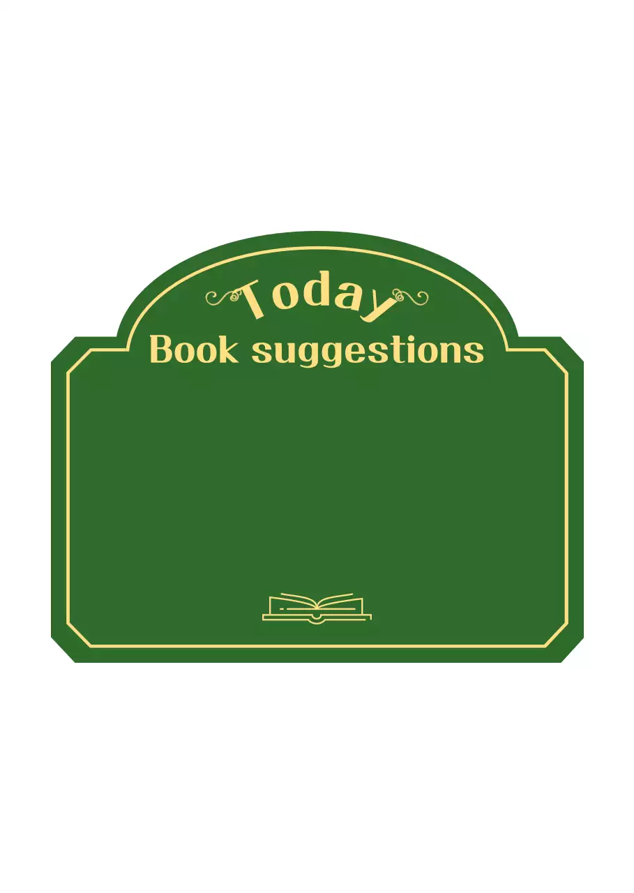 A list of recommended books in green and yellow