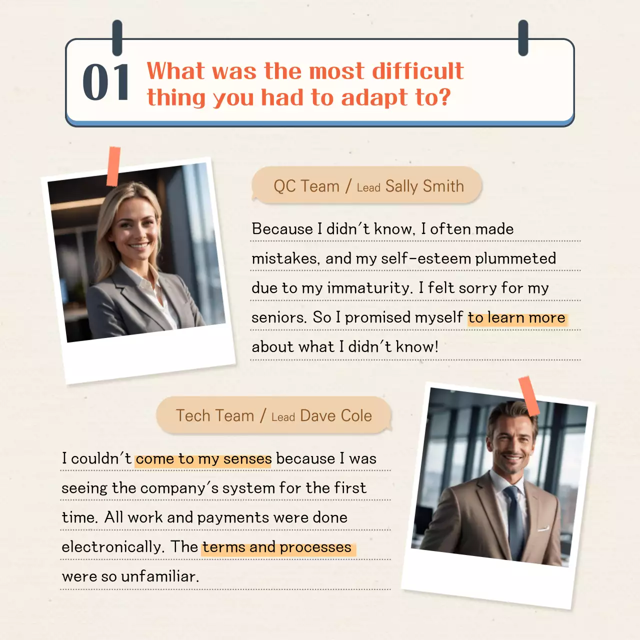 Beige New Employee Card News