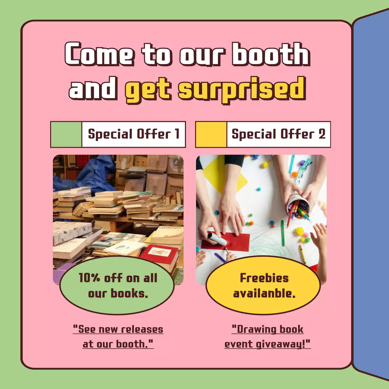 Yellow Trendy Book Fair Promotion Instagram Carousel