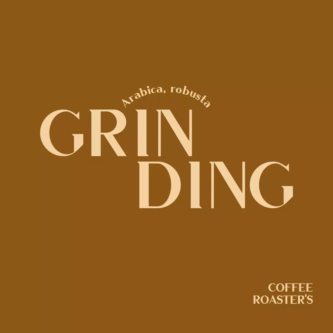 Promote a cafe with a simple, upscale concept in black and beige text.