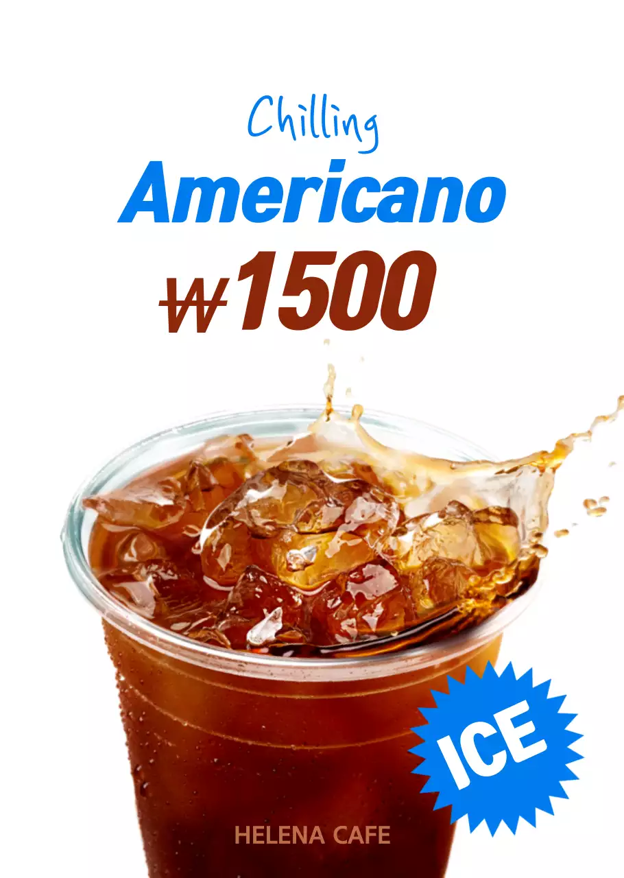 Americano with a summer tropical background in blue tones